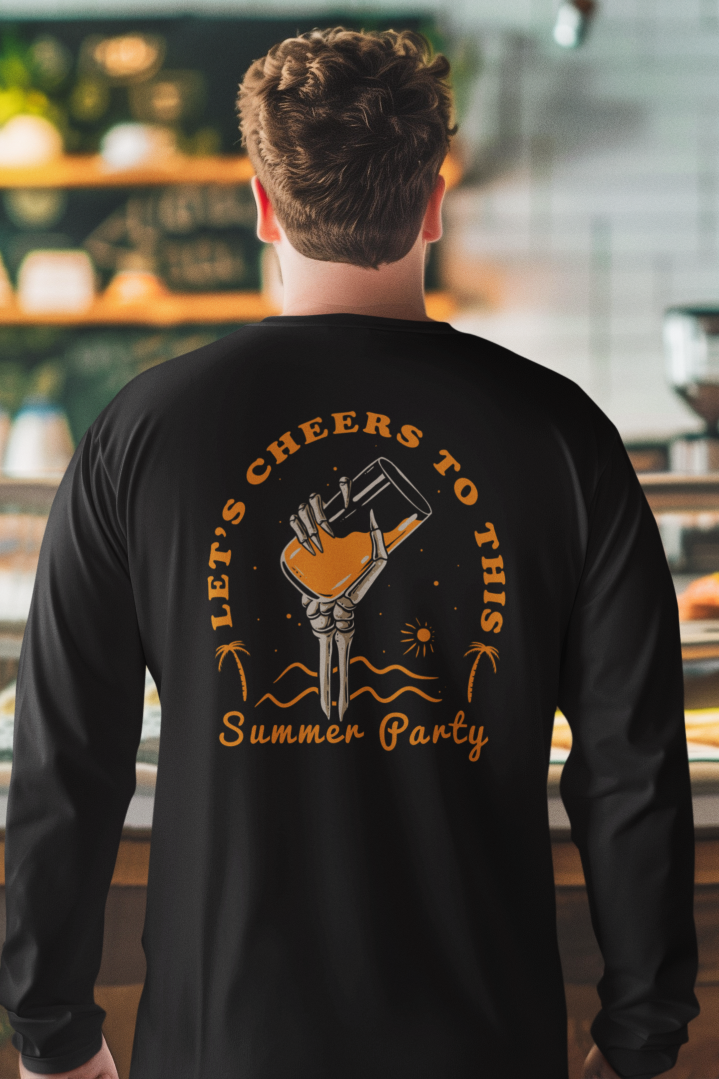 Black back graphic printed oversized t-shirt men