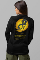 Women’s black t-shirt with dragon graphic print on back