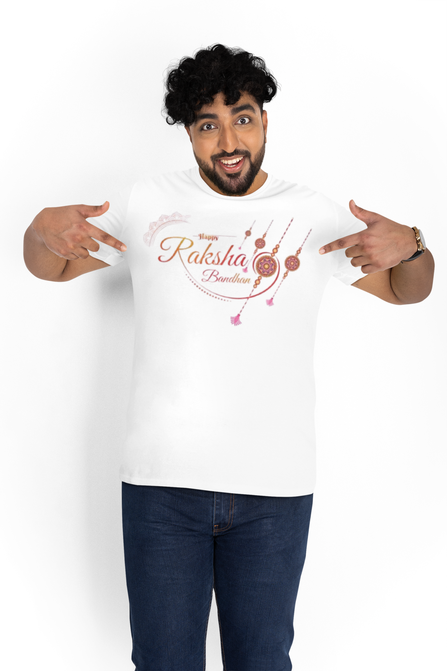 Men's Round Neck Classic Fit Raksha Bandhan Graphic