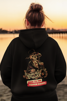 Black back graphic printed hoodie womens