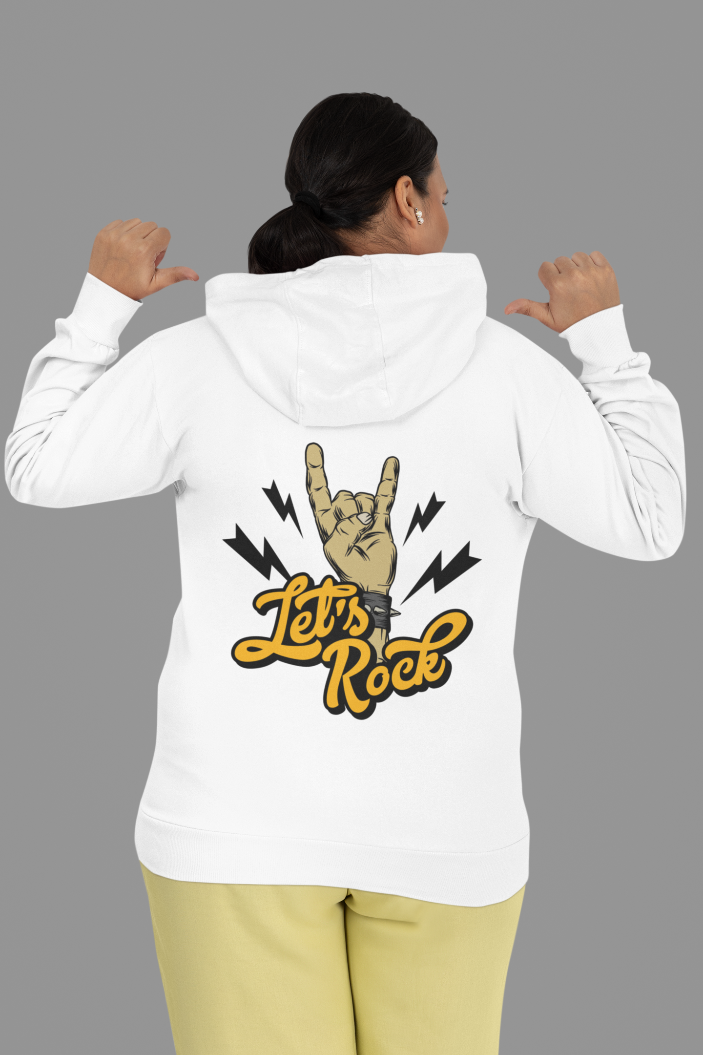 womens streetwear hoodie white back print