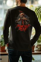 Stylish men’s black graphic printed long sleeve t-shirt