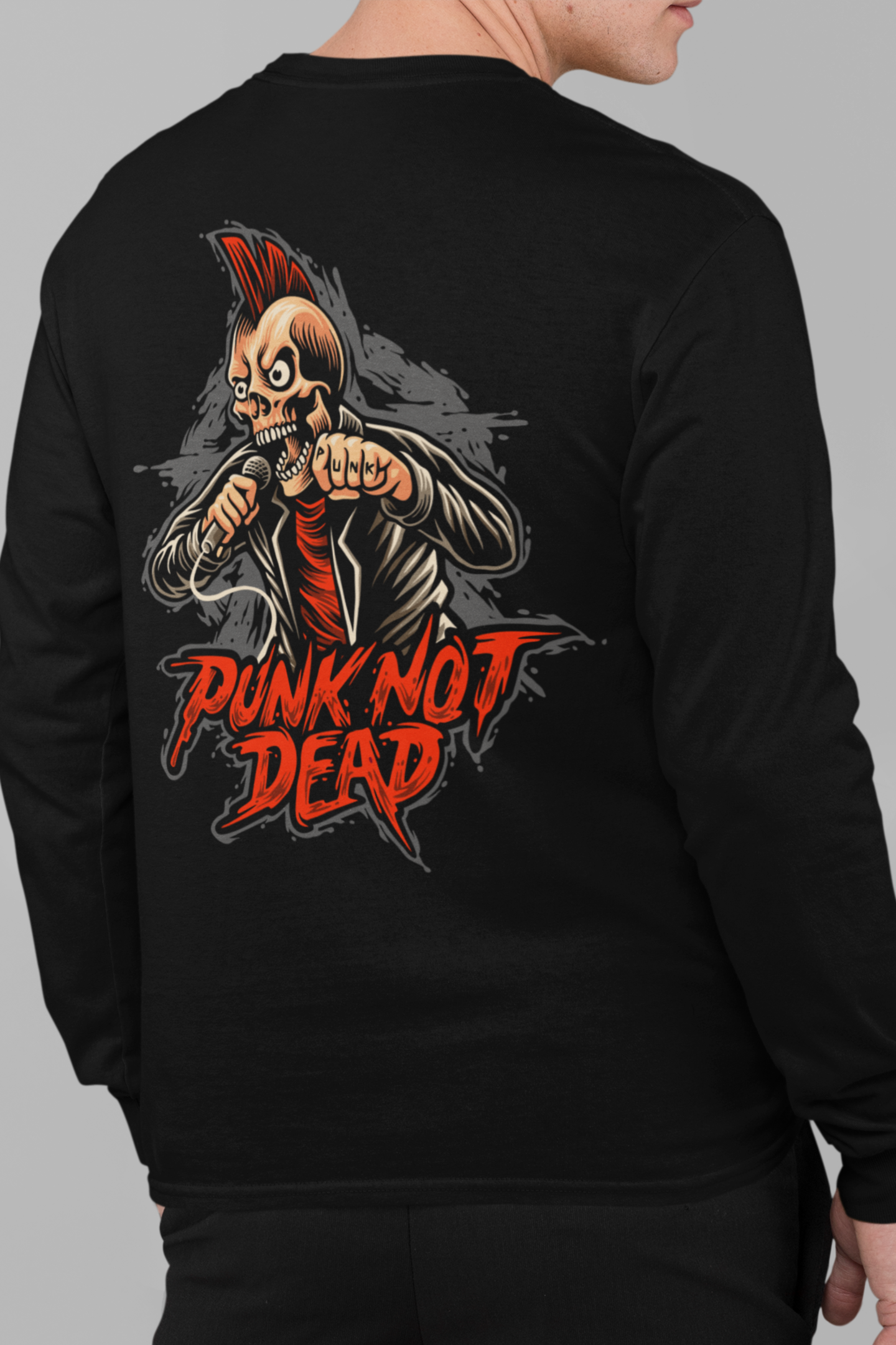 Back graphic detail Punk Not Dead black long sleeve shirt
