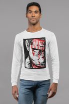 Men’s white graphic printed long sleeve regular fit tee