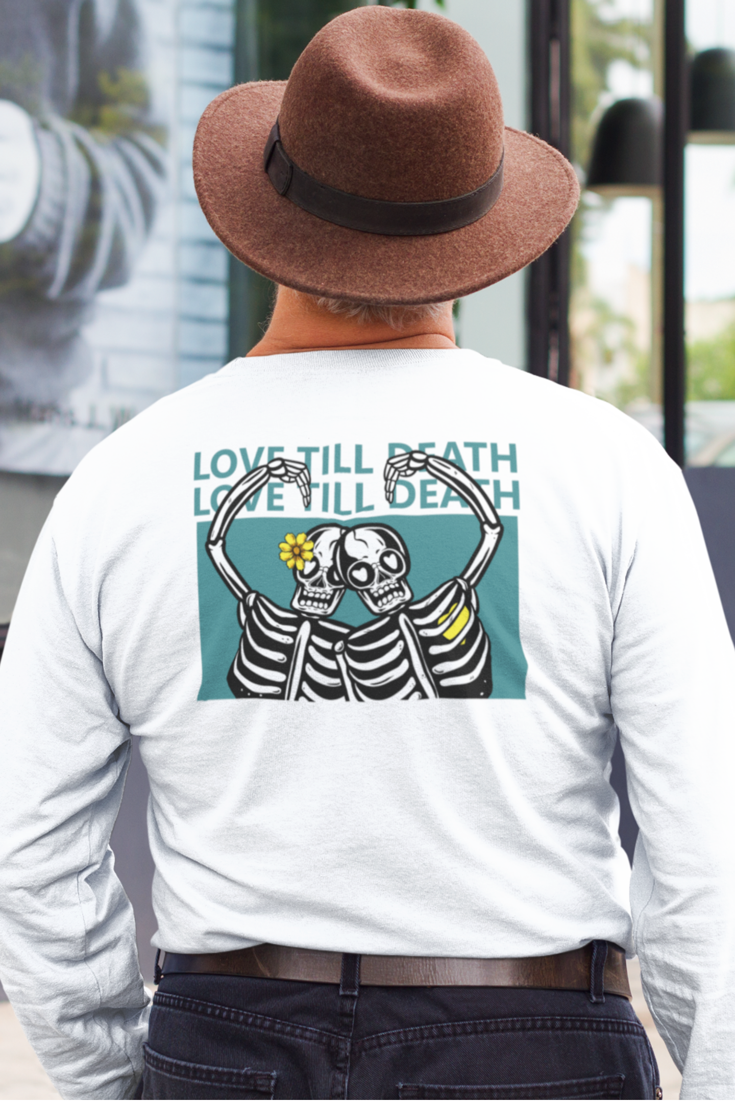 White oversized t-shirt men casual streetwear