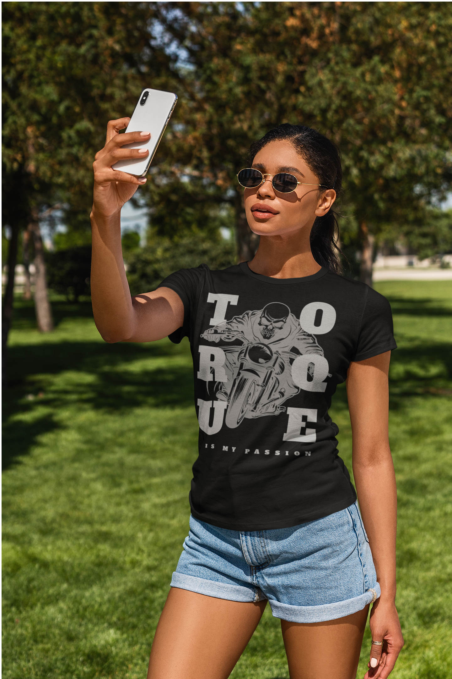 Black t-shirt with graphic design 