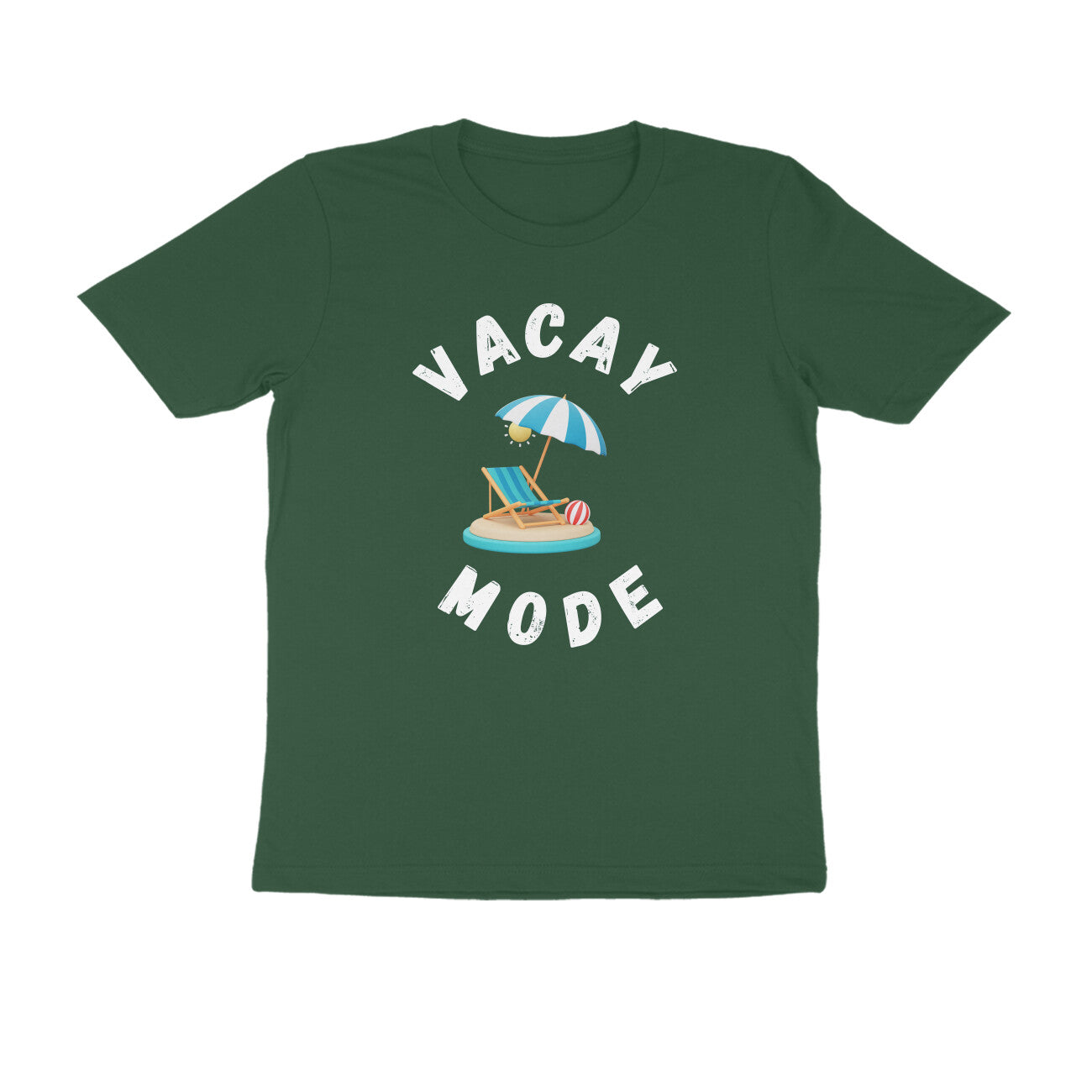 Vacation mode Printed Crew Neck T-Shirt for men Women