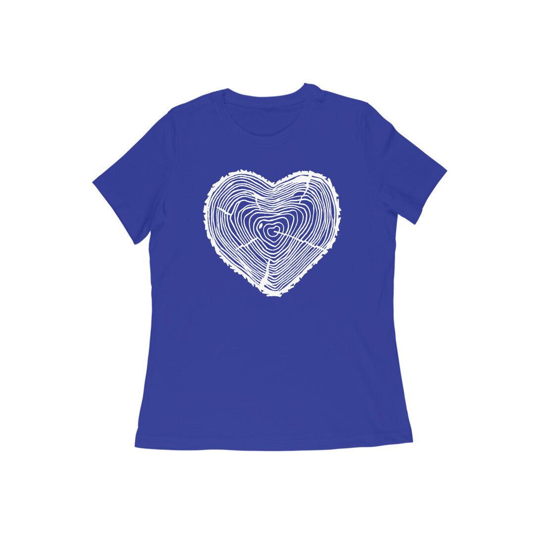 Women tree heart round neck printed T-Shirt