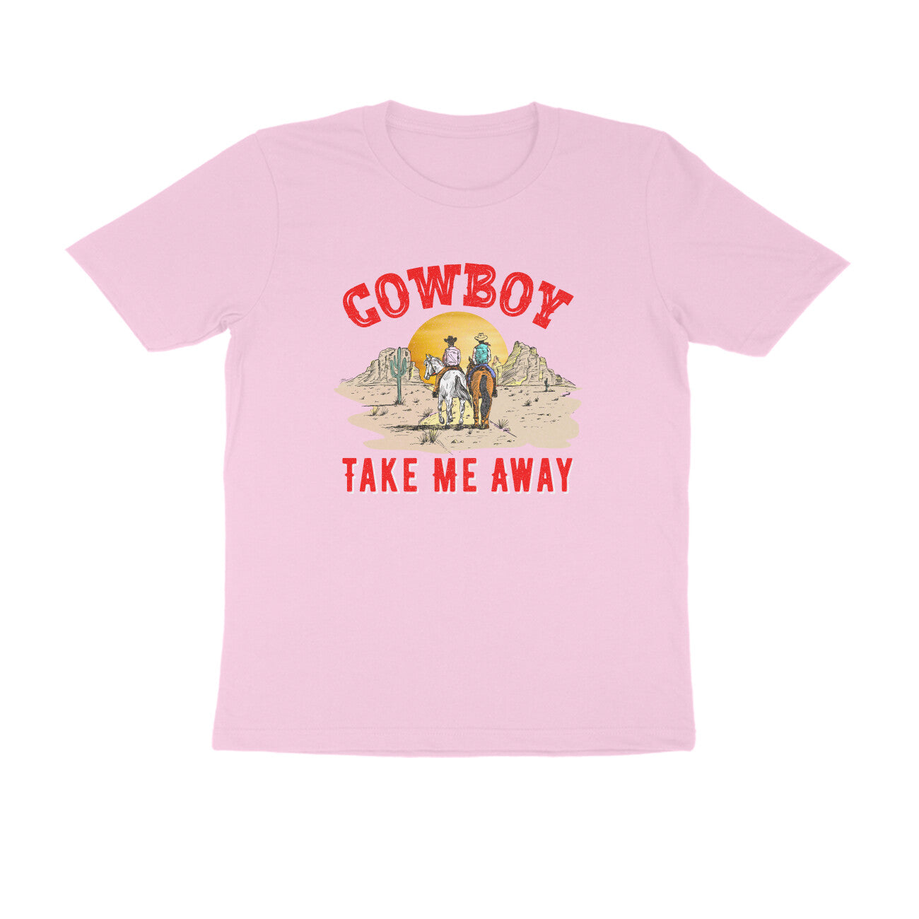 Cowboy printed round neck t-shirt for Women