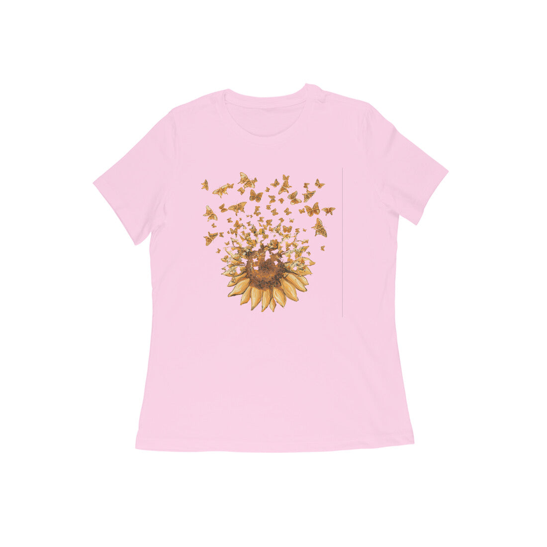 Golden flies' butterflied  printed crew neck t- shirts for Women