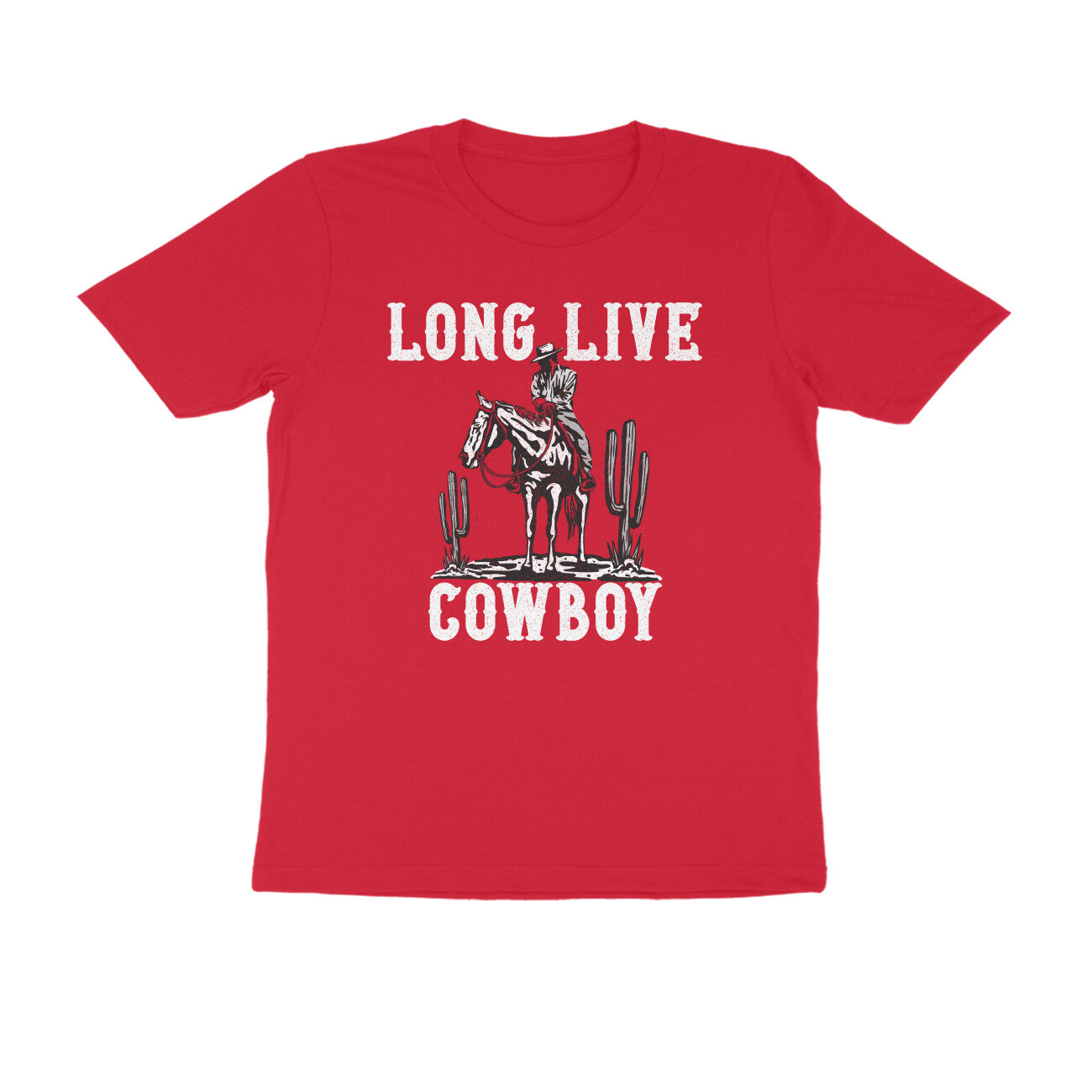 Men cow boy printed half sleeve round neck T-Shirt