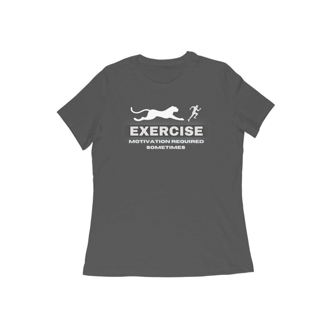 Women exercise mood  text Printed Crew Neck T-Shirt