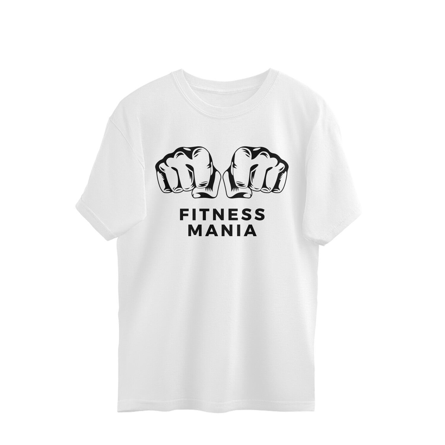 women gym wear printed round neck oversized t-shirt 