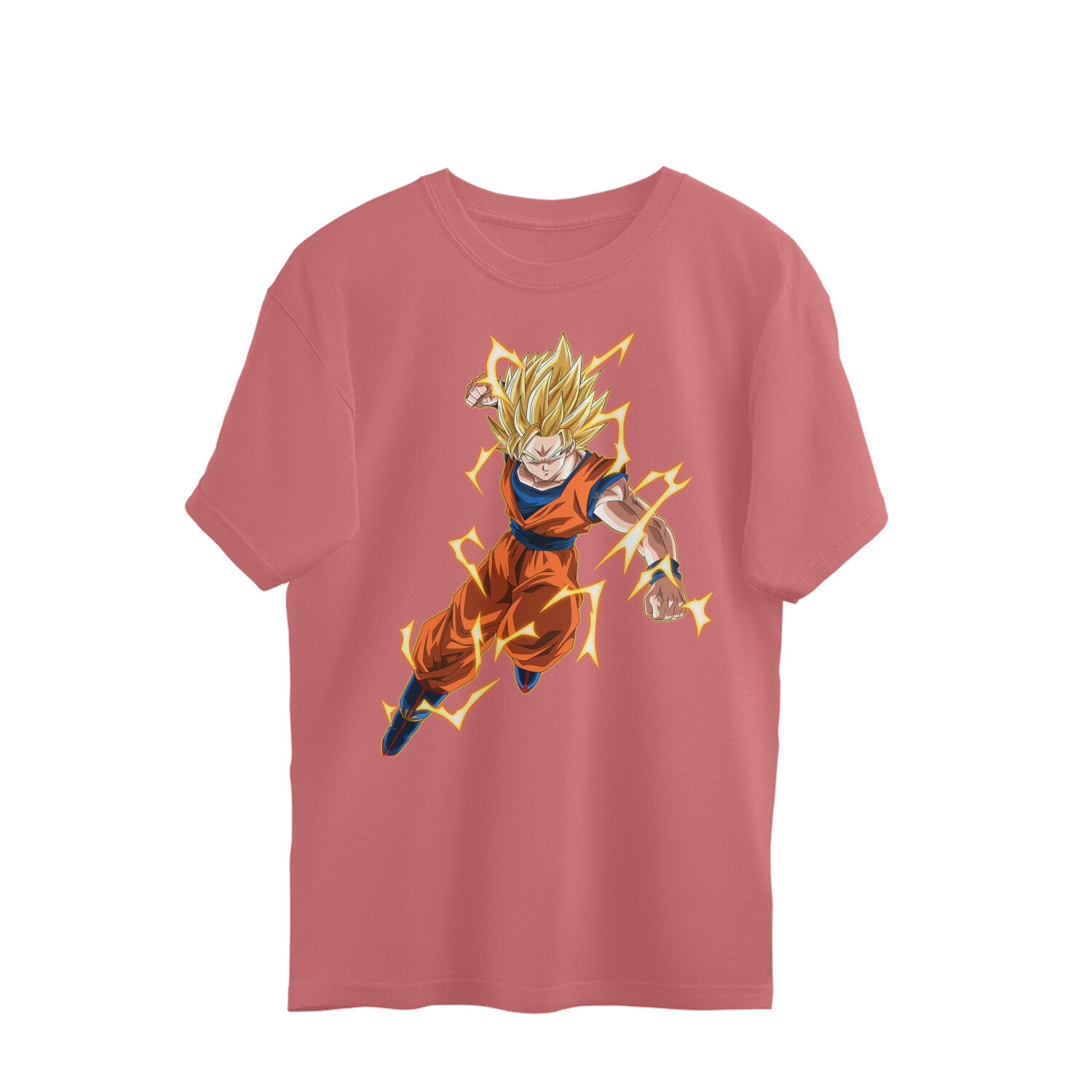 Men Saiyan goku dragon ball graphic printed oversized Tee