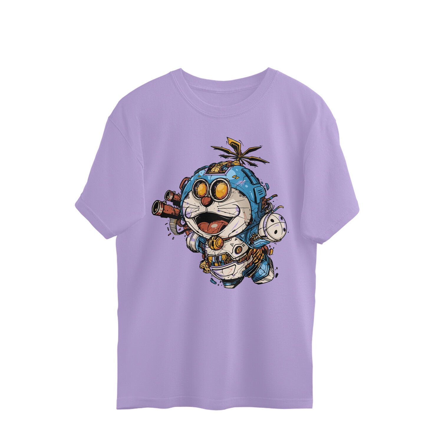 Men doraemon graphic printed oversized tee