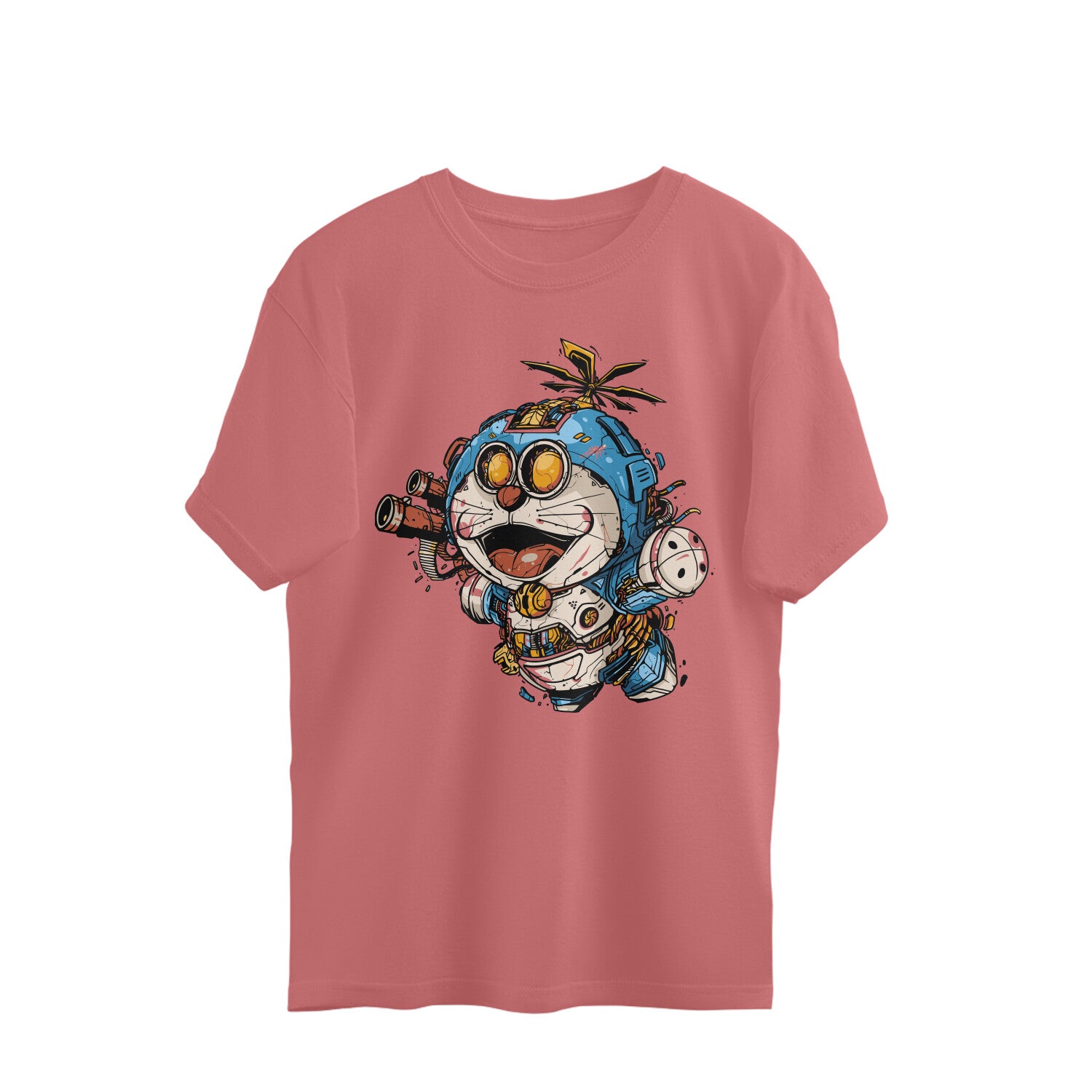 Men doraemon graphic printed oversized tee