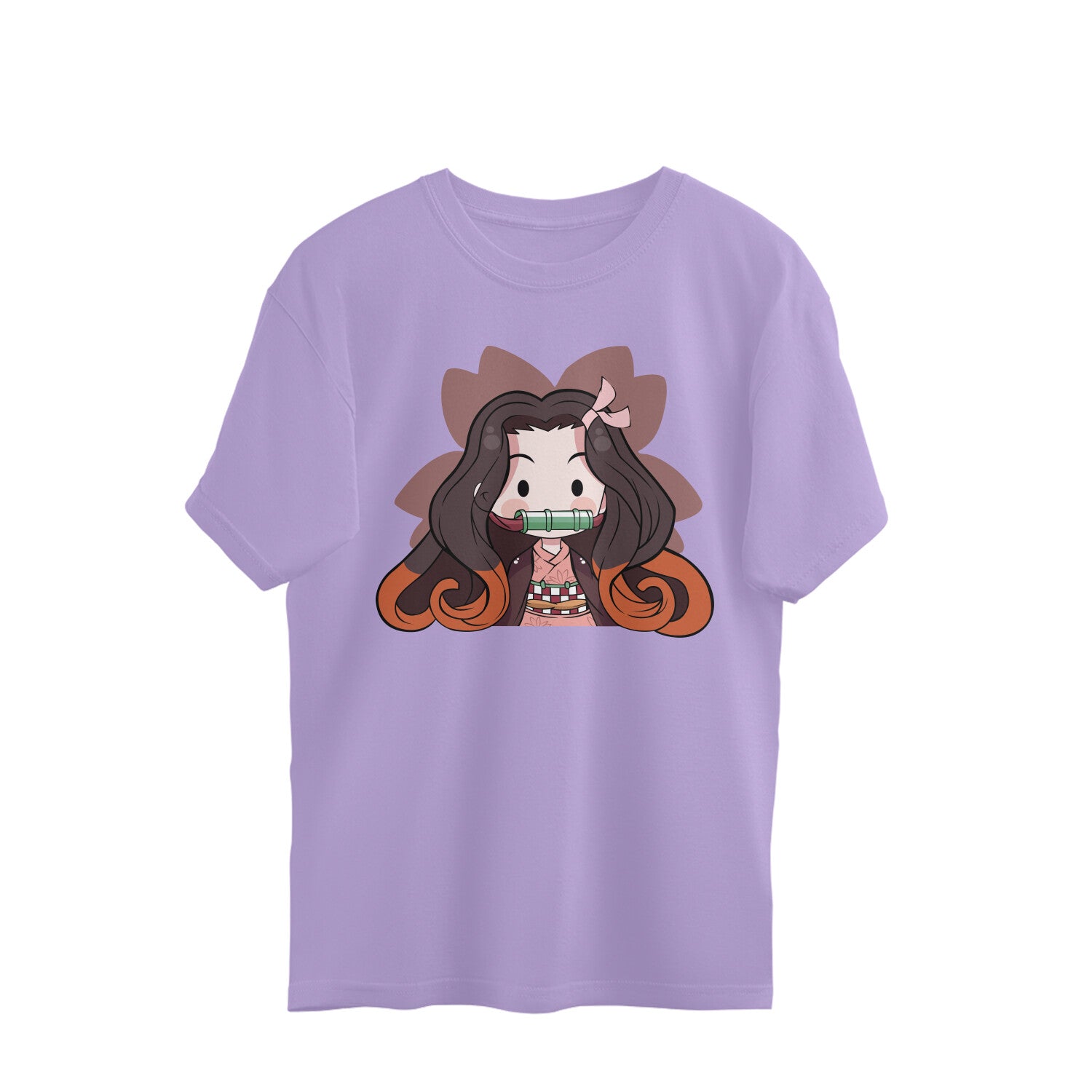 Women Chibi Nezuko demon slayer graphic printed oversized Tee