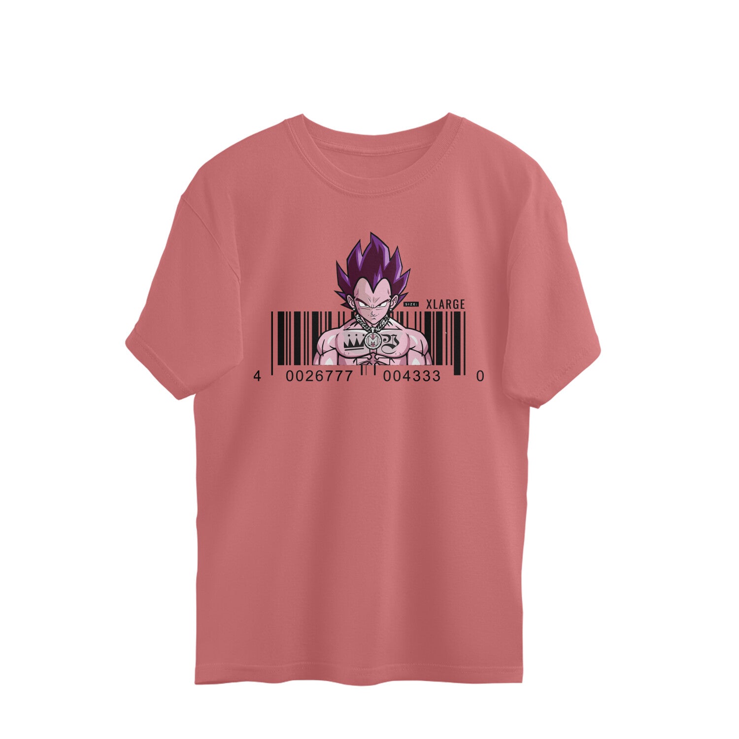 Men Vegan Vegeta graphic printed oversized Tee