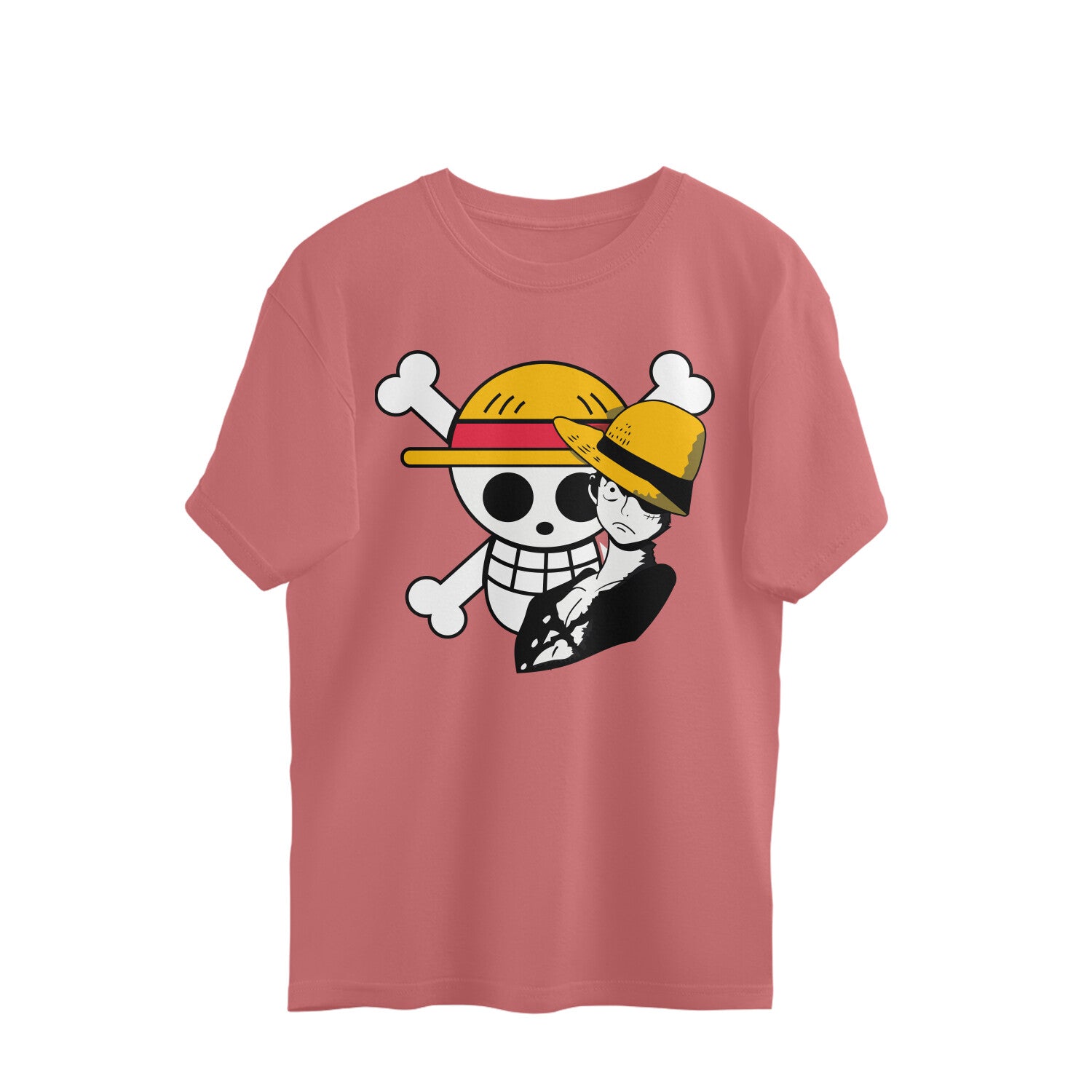 Men Monkey D-luffy graphic printed oversized Tee