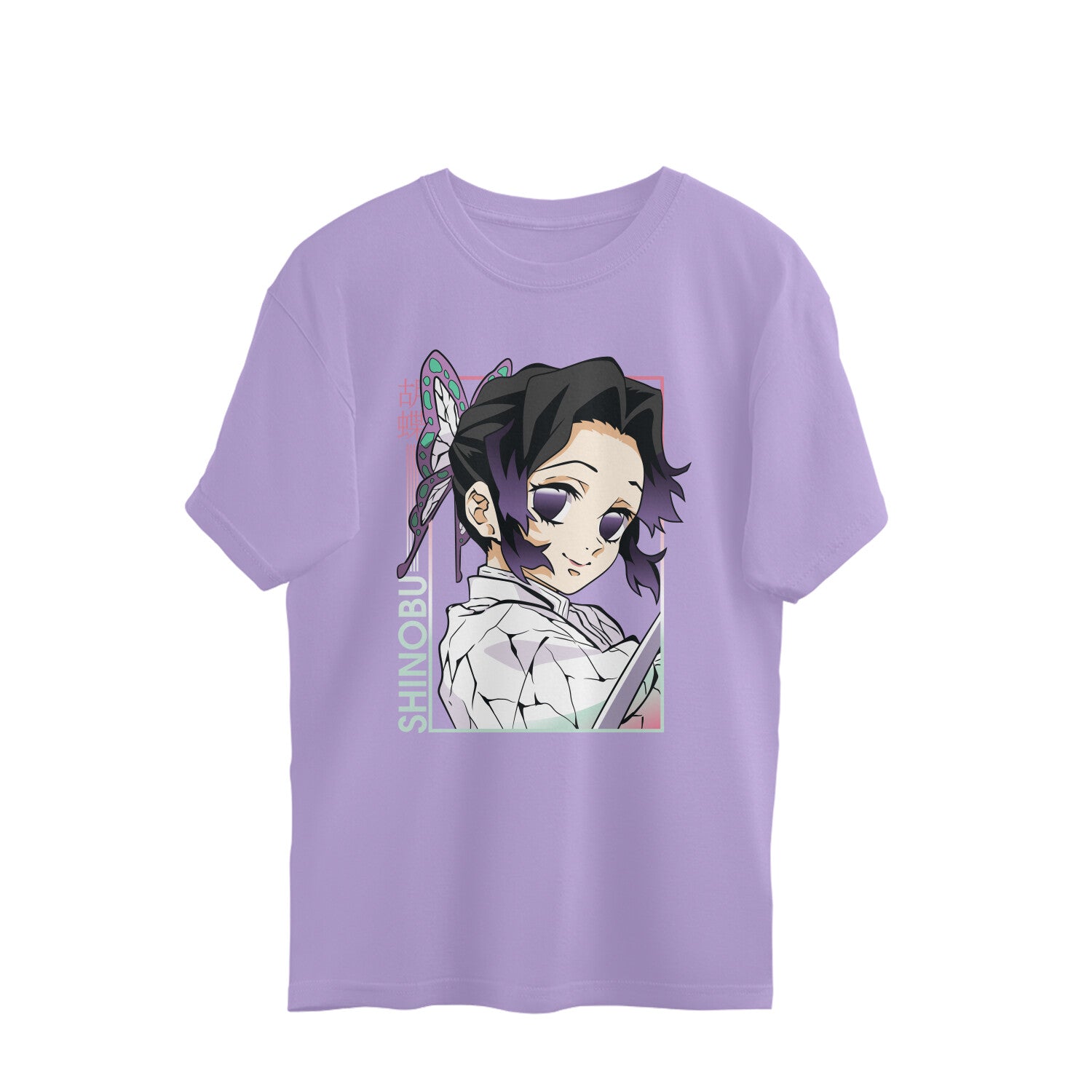 Women Shinobu demon slayer graphic printed oversized Tee