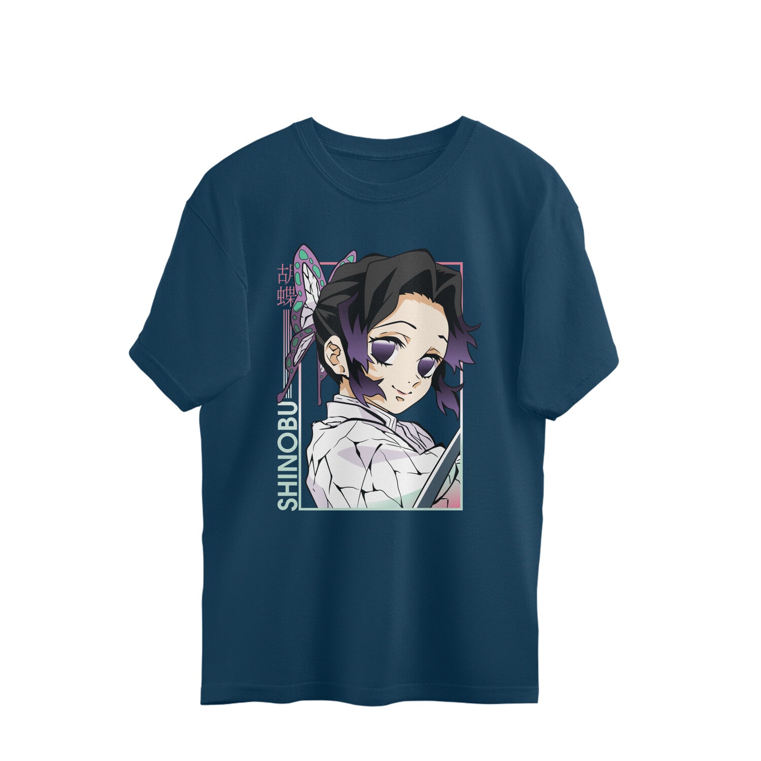 Women Shinobu demon slayer graphic printed oversized Tee