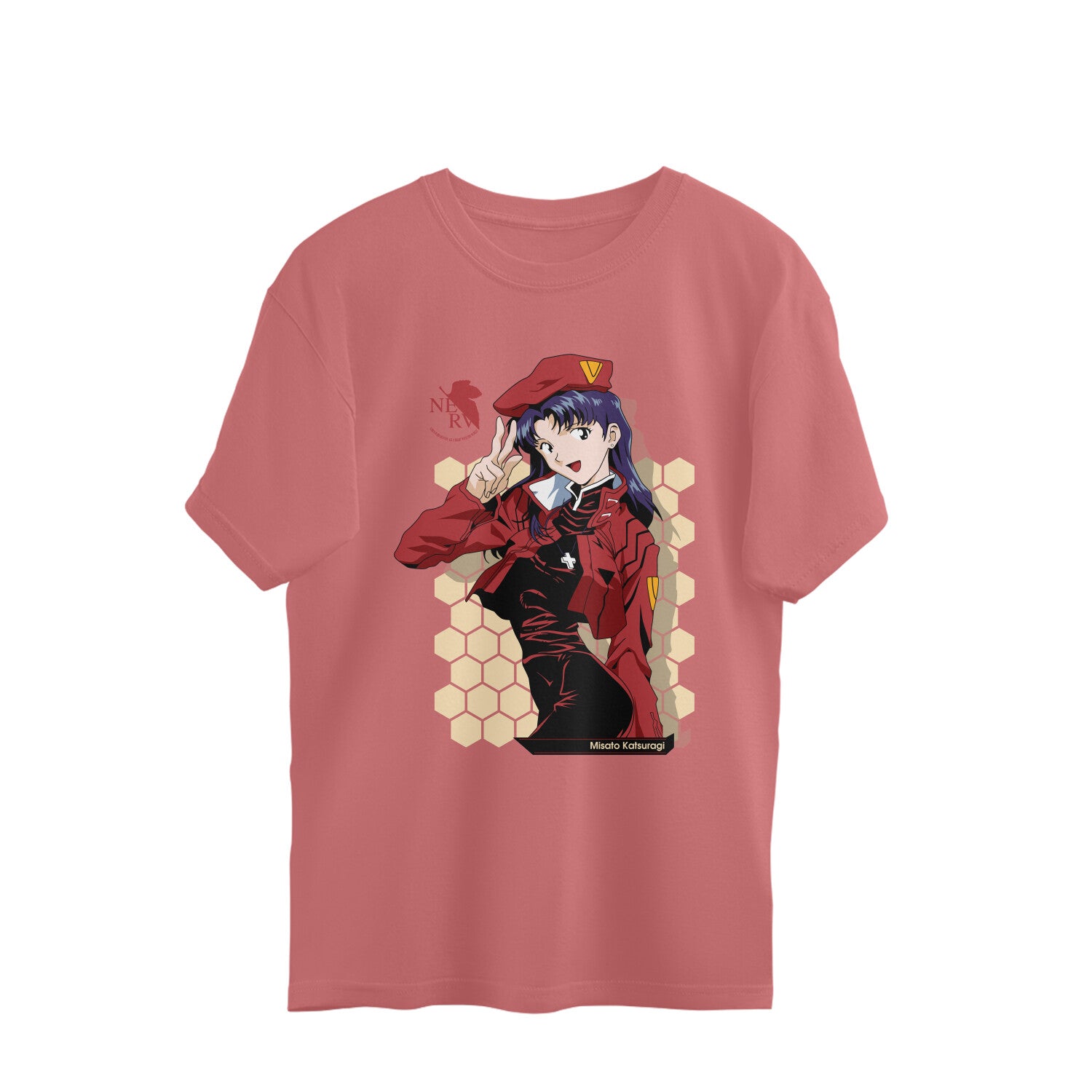 Women Misato Katsuragi graphic printed oversized Tee