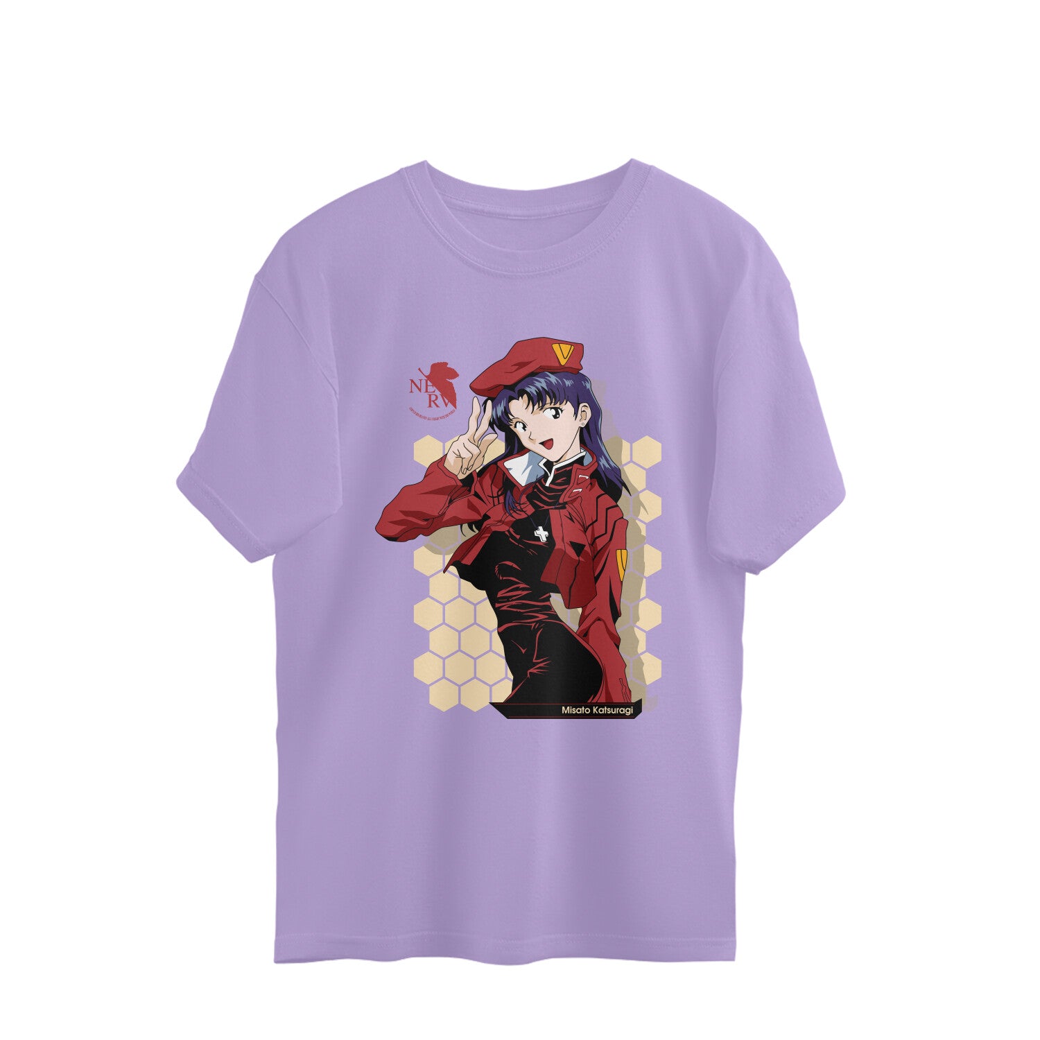 Women Misato Katsuragi graphic printed oversized Tee