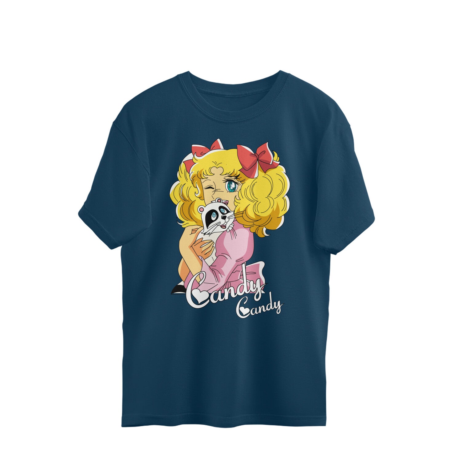 Women Candy Candy manga series graphic printed oversized Tee