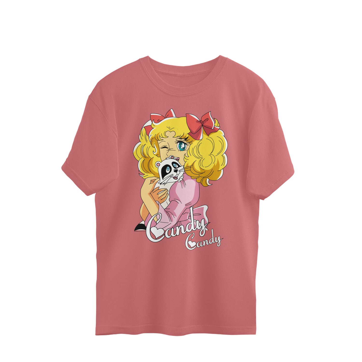 Women Candy Candy manga series graphic printed oversized Tee