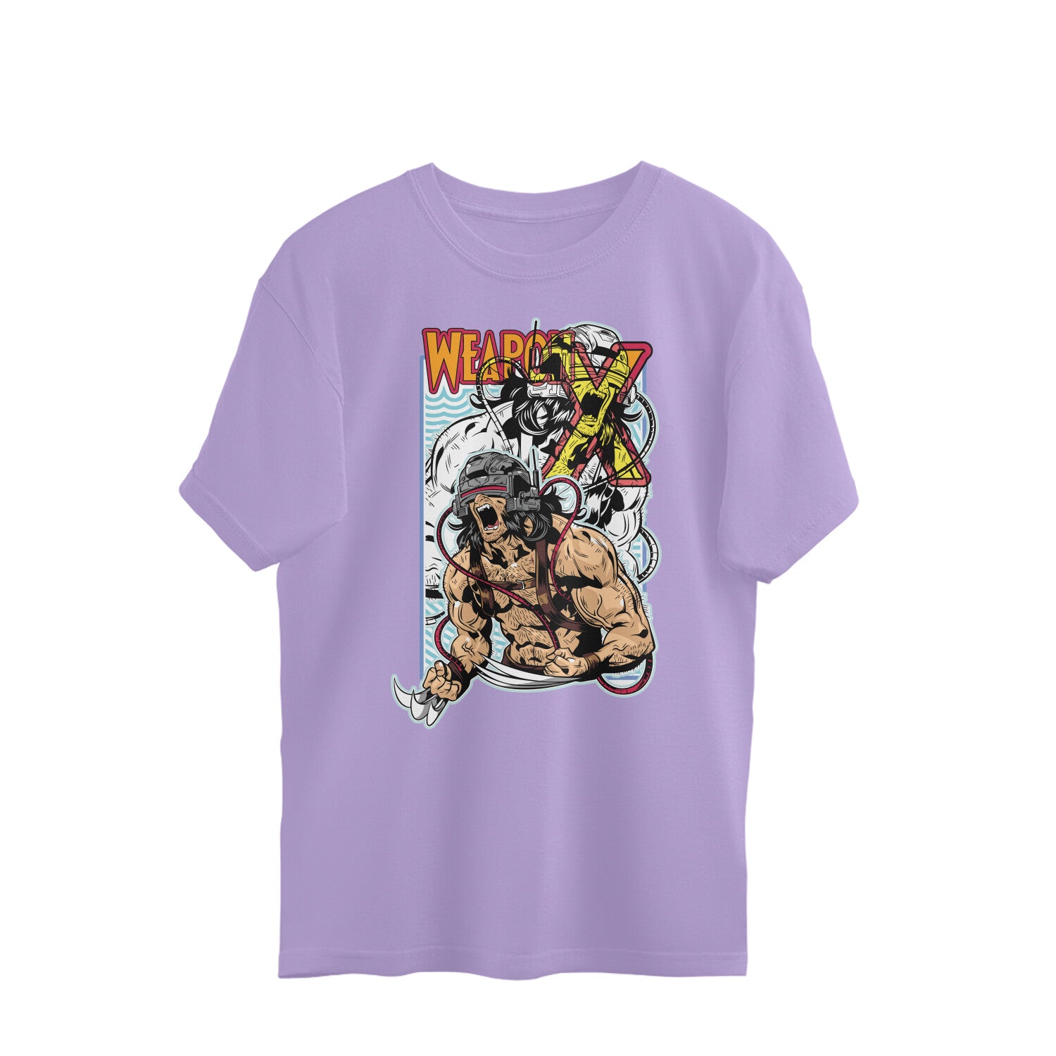 Men weapon -x graphic printed crew neck oversized Tee