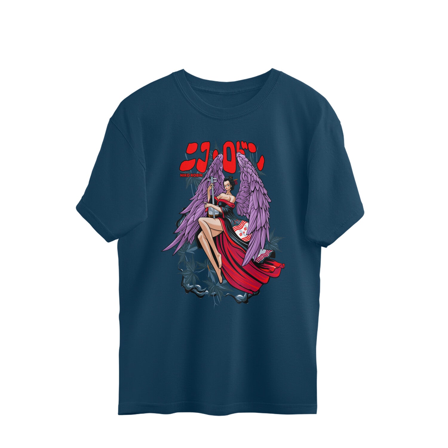 Women nico robin graphic printed crew neck oversized Tee