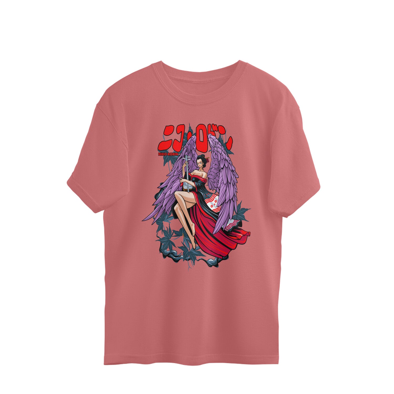 Women nico robin graphic printed crew neck oversized Tee