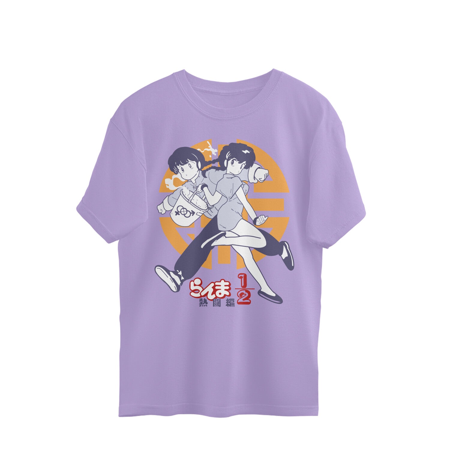 Women Ranma Manga series graphic printed oversized Tee