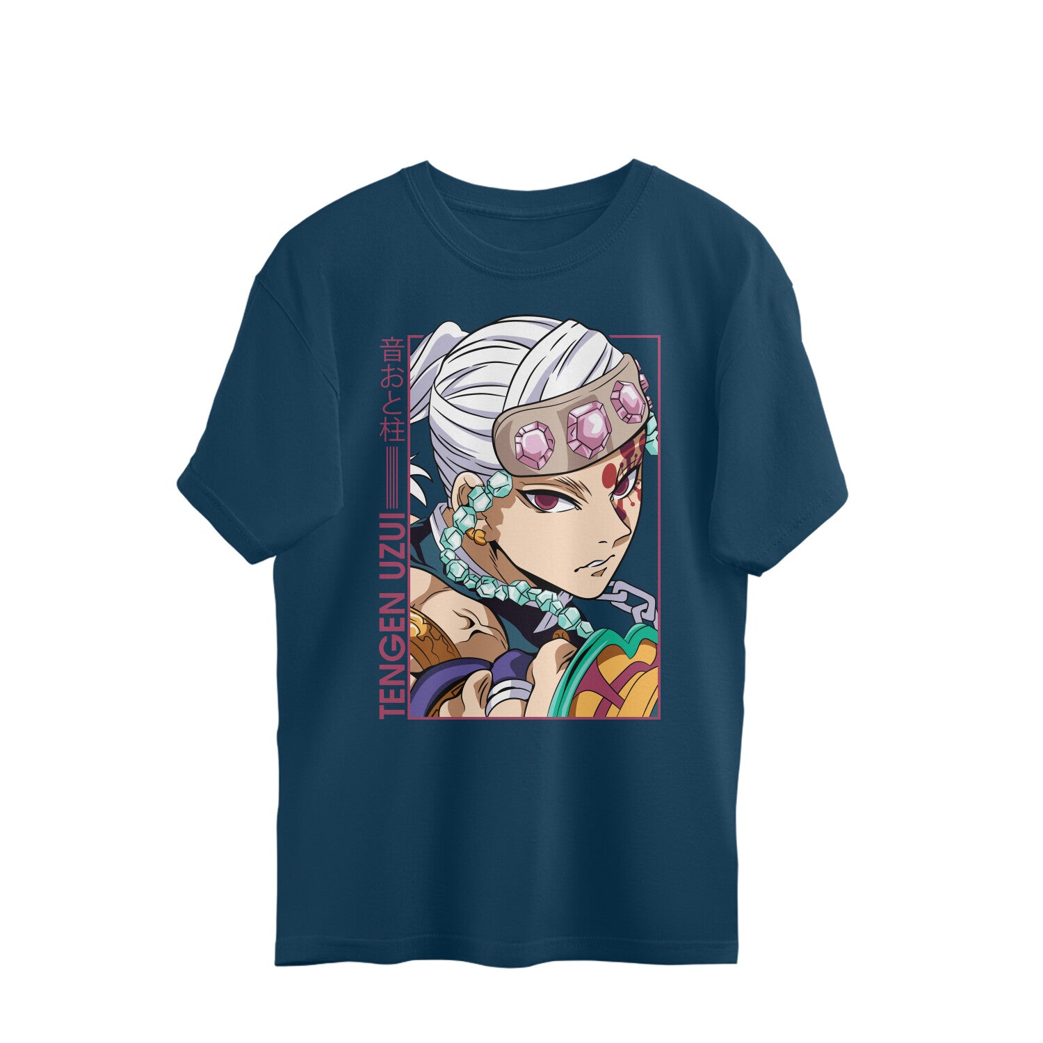 Men Tengen Uzui graphic printed crew neck oversized Tee