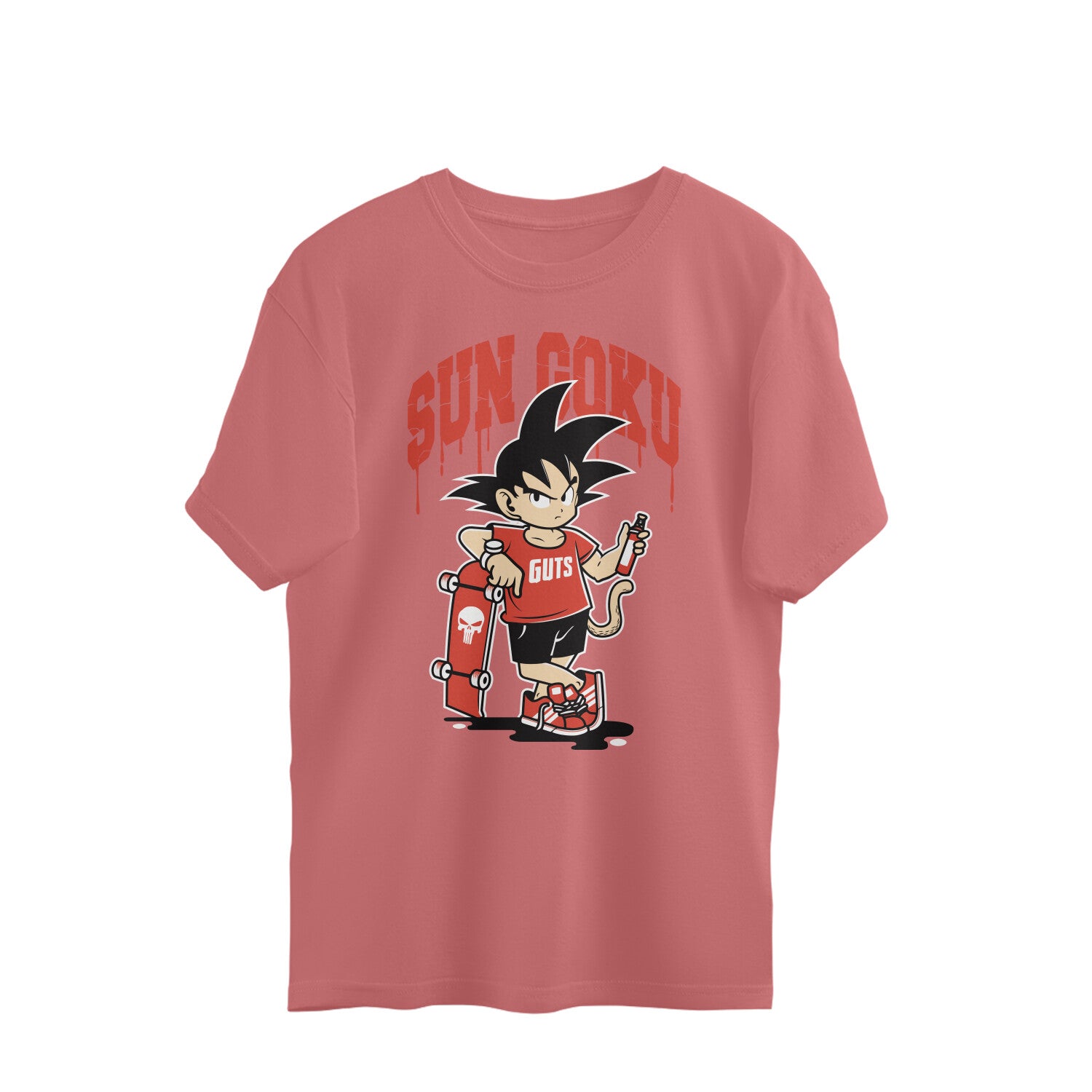 Men sun goku graphic printed crew neck oversized Tee