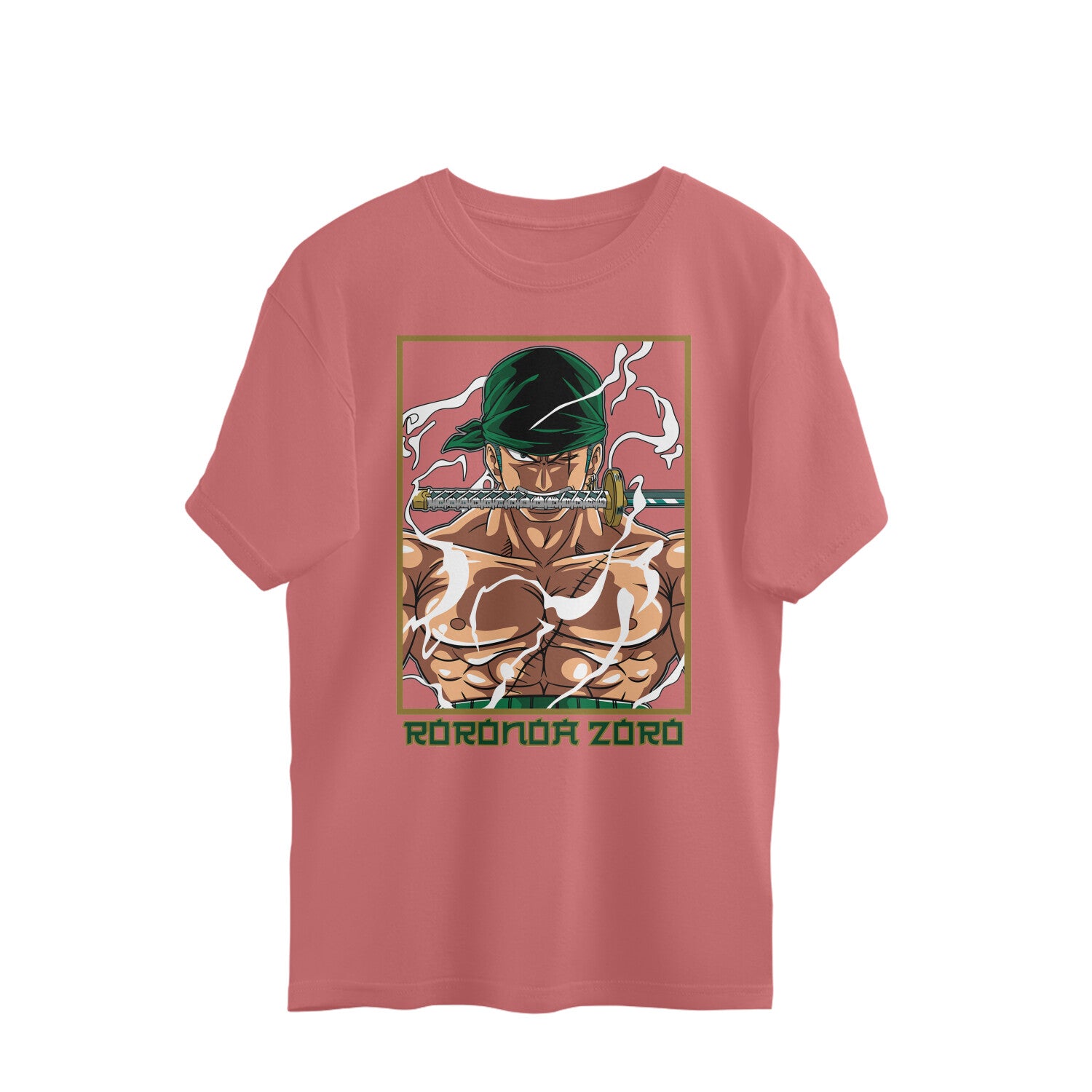 Men Roronoa zoro Graphic printed oversized Tee