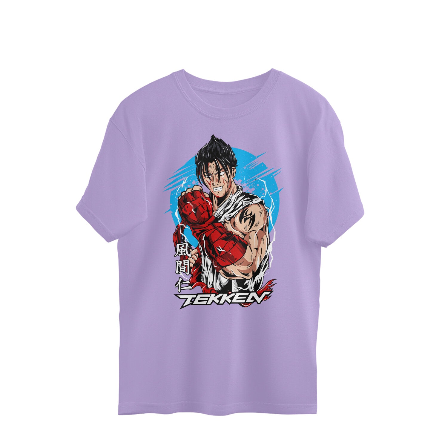 Men King tekken graphic printed crew neck oversized Tee