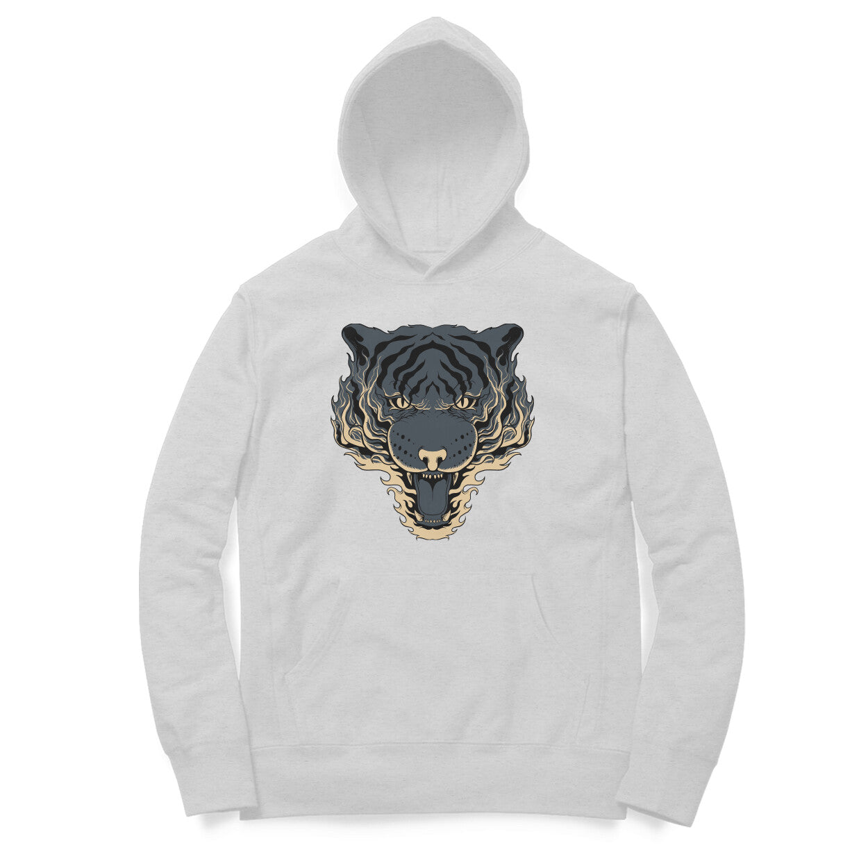 Printed streetwear hoodie with tiger