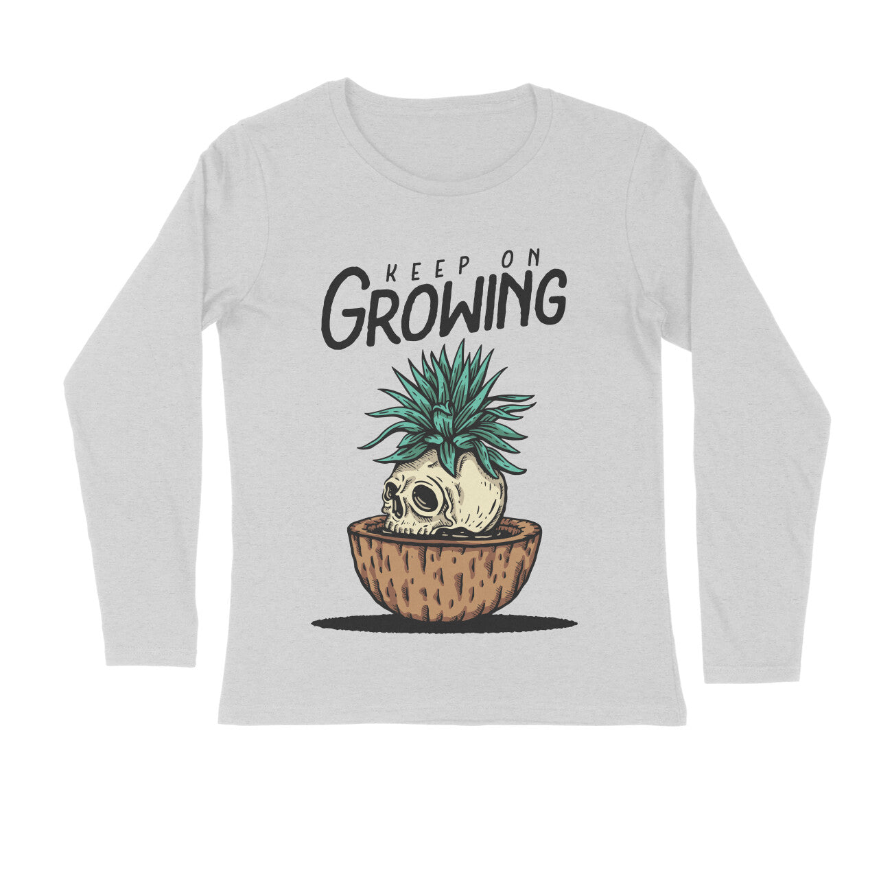 Oversized grey full sleeve t shirt streetwear men