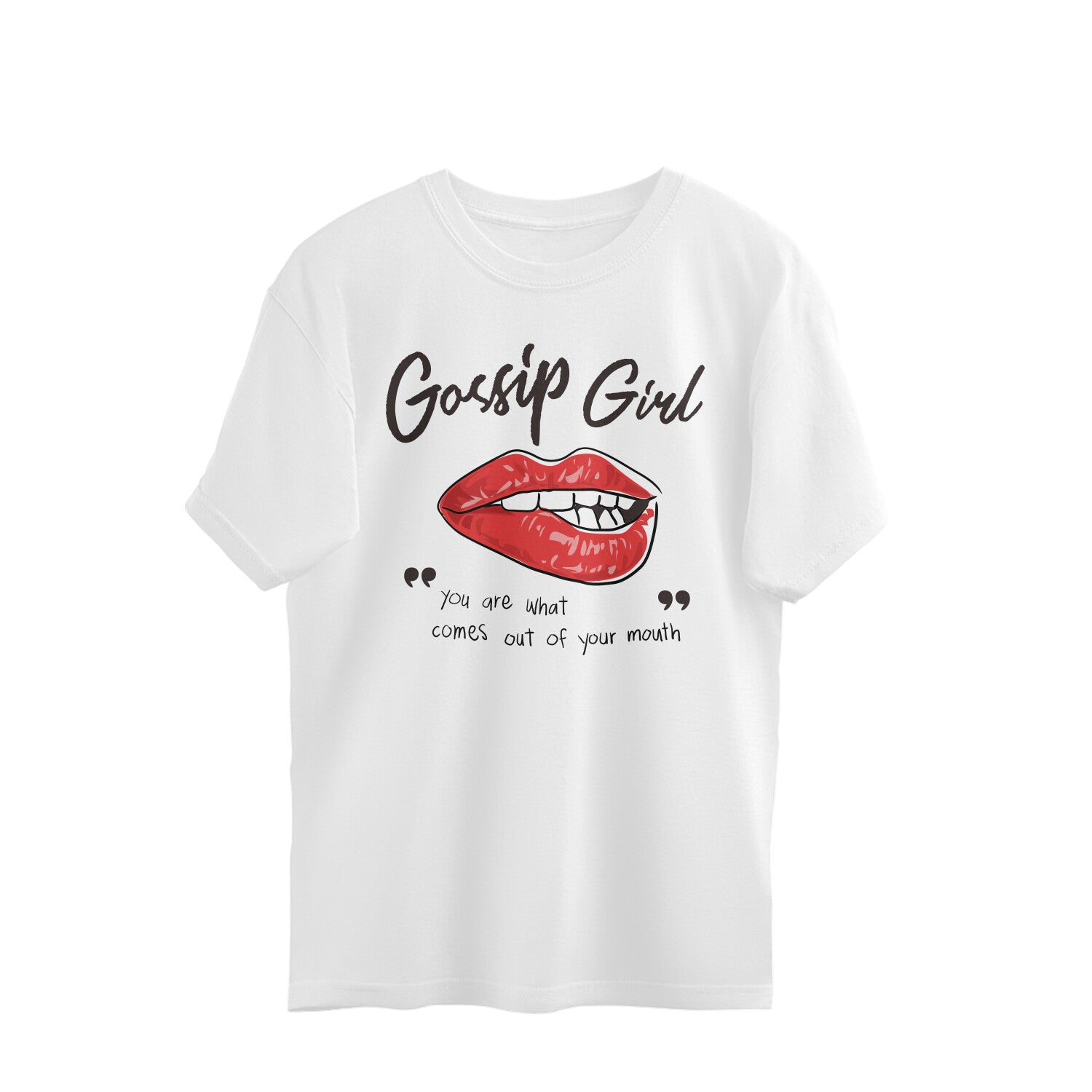 Casual white oversized T-shirt for women