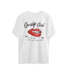 Casual white oversized T-shirt for women