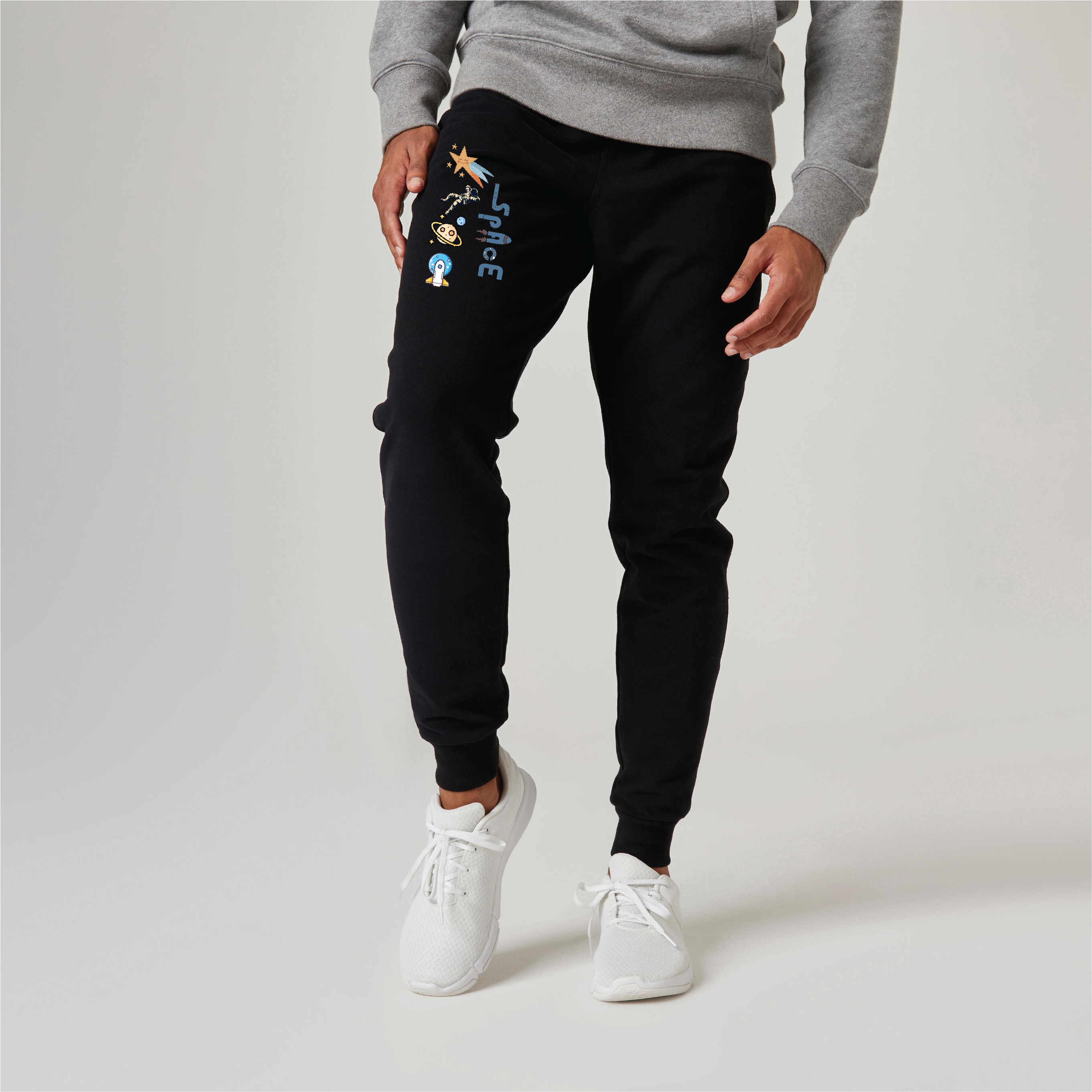 Space graphic printed joggers for men