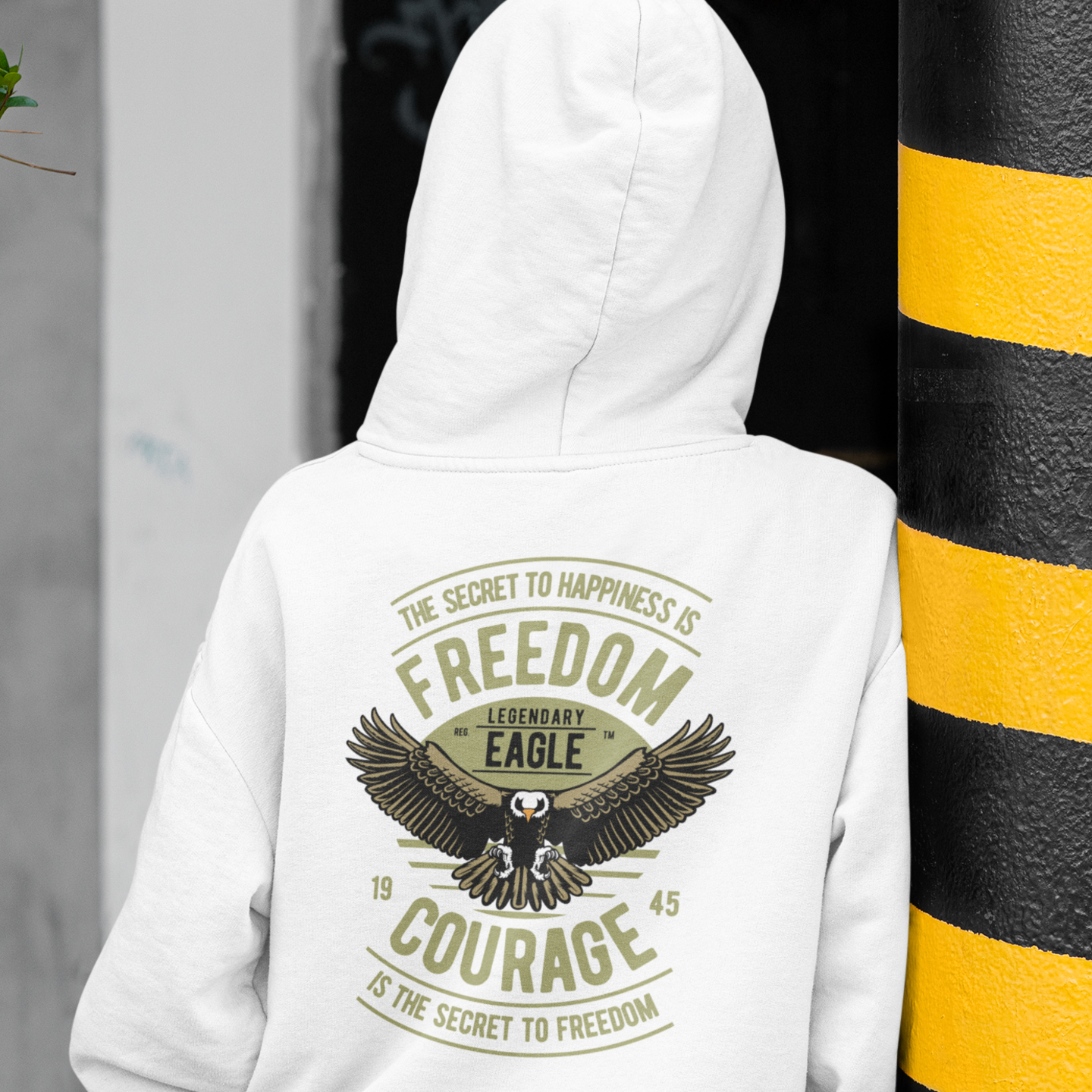 Women legendary eagle graphic back printed oversized streetwear Hoodie