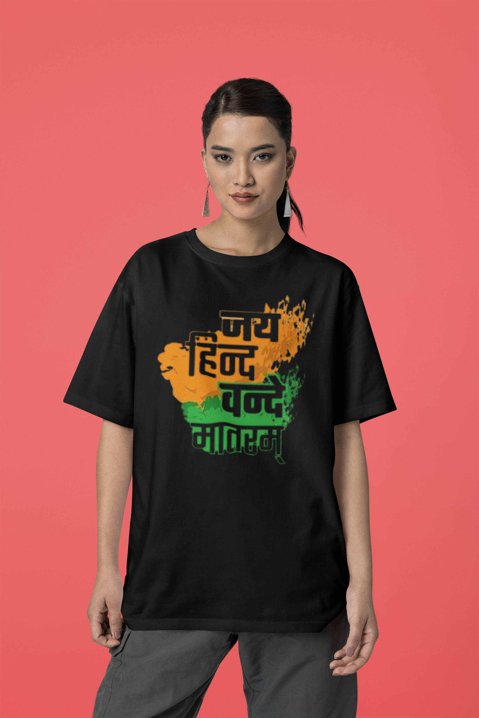 Oversized Tee Women's Independence Day Graphic printed