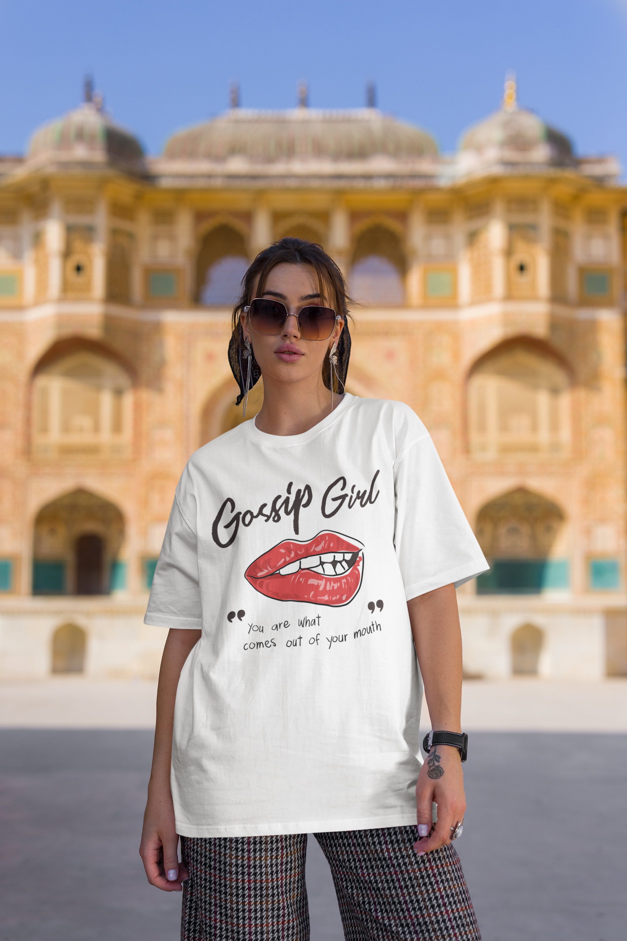 White half sleeve streetwear T-shirt women