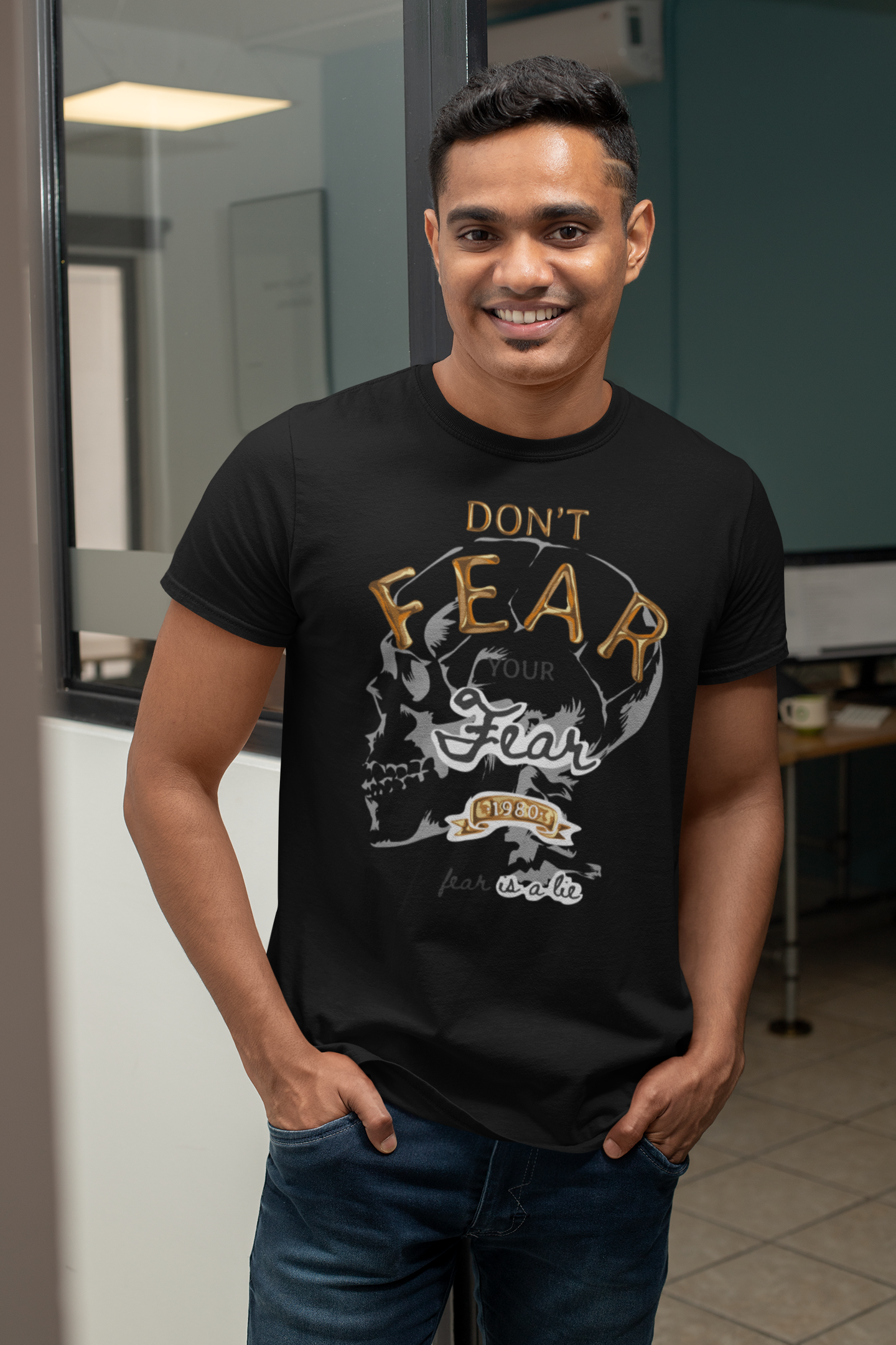 Black streetwear T shirt men