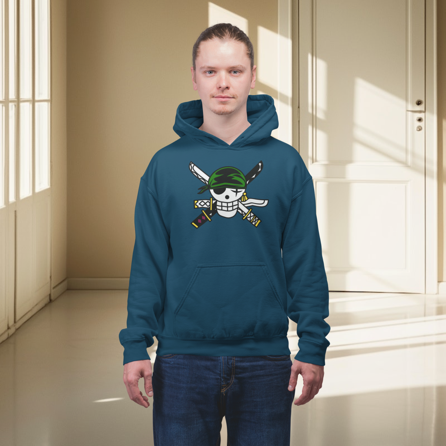 Men zoro logo graphic printed oversized Hoodie